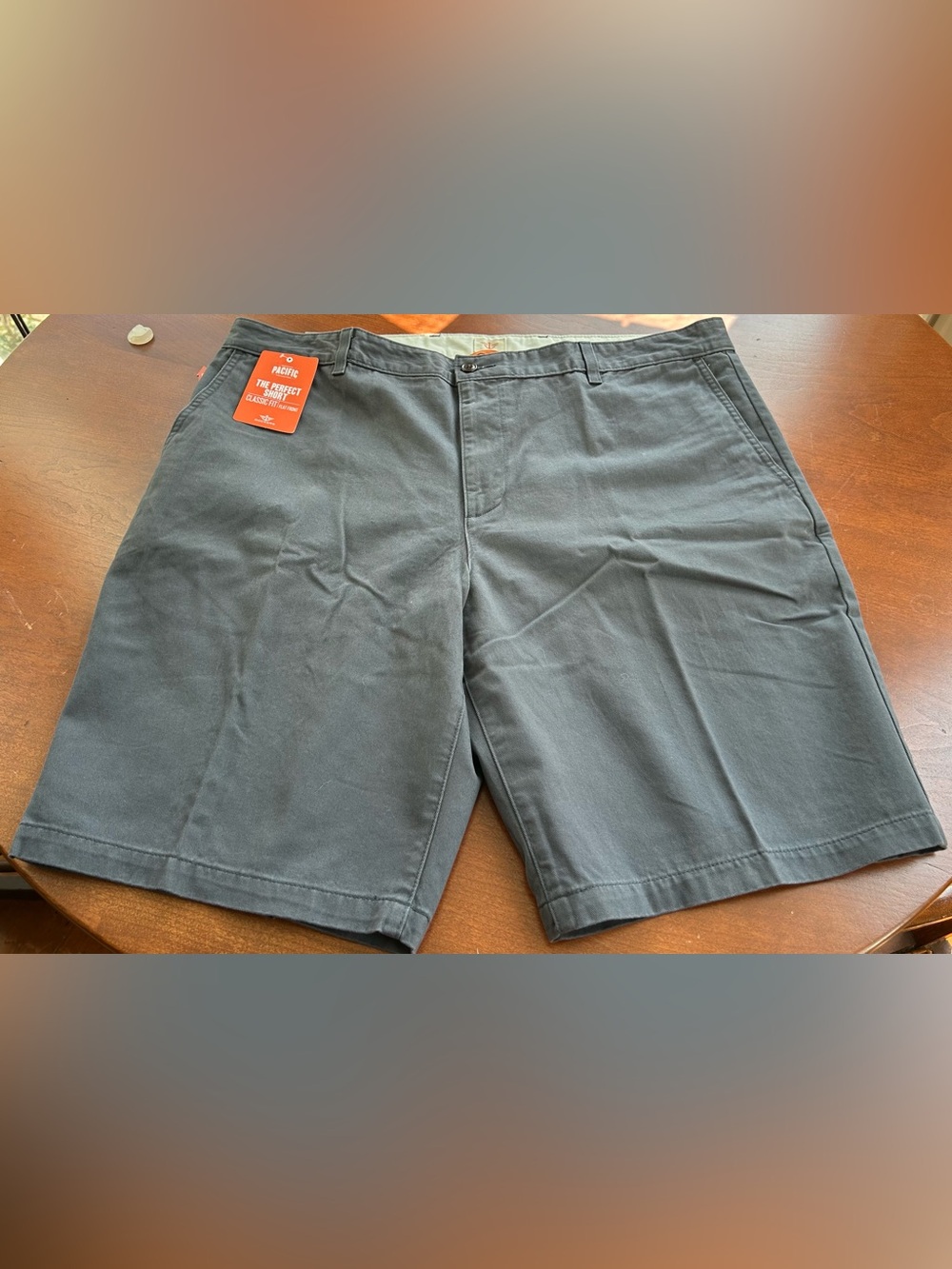 Dockers Men’s Pacific Collection Flat Front Charcoal Gray Chino Gray Gray Shorts
